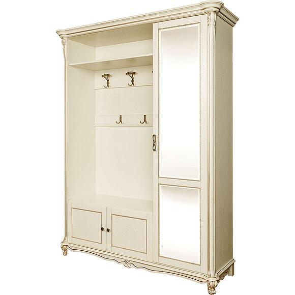 Шкаф комбинированный 3д «Алези» П1.350.3.11/П1.350.3.11-01 (П540.01з/П540.01з-01), Основной материал: массив дуба, Цвет: Слоновая кость с золочением (Alezi_1z_P540-01-01.jpg) Шкаф комбинированный 3д «Алези» П1.350.3.11/П1.350.3.11-01 (П540.01з/П540.01з-01)