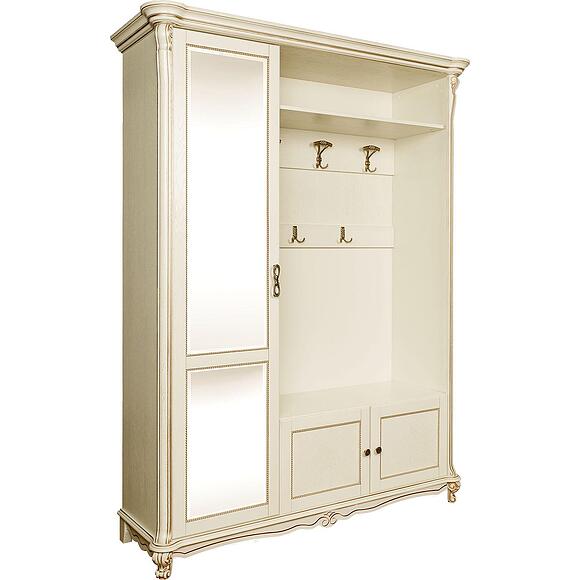 Шкаф комбинированный 3д «Алези» П1.350.3.11/П1.350.3.11-01 (П540.01з/П540.01з-01), Основной материал: массив дуба, Цвет: Слоновая кость с золочением (Alezi_1z_P540.jpg) Шкаф комбинированный 3д «Алези» П1.350.3.11/П1.350.3.11-01 (П540.01з/П540.01з-01)