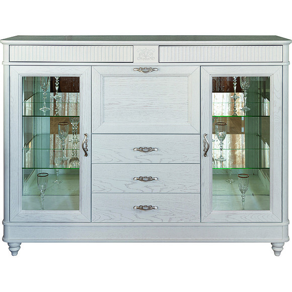 Тумба-бар «Юстина Люкс» БМ2.690.0.38, Основной материал: массив дуба, Цвет: Молоко (IMG_5334_moloko_.jpg) Тумба-бар «Юстина Люкс» БМ2.690.0.38