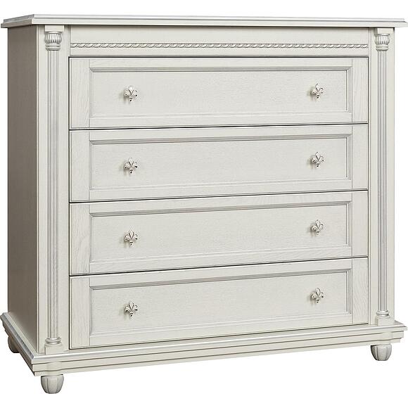 Комод «Валенсия Д Классик» П3.0591.1.13, Основной материал: массив дуба, Цвет: Слоновая кость с серебром (Komod_Valensiya_D_P568-30_slon_kost_s_serebrom-3.jpg) Комод «Валенсия Д Классик» П3.0591.1.13