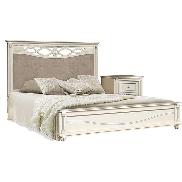 Кровать двойная «Валенсия Классик» с мягким изголовьем