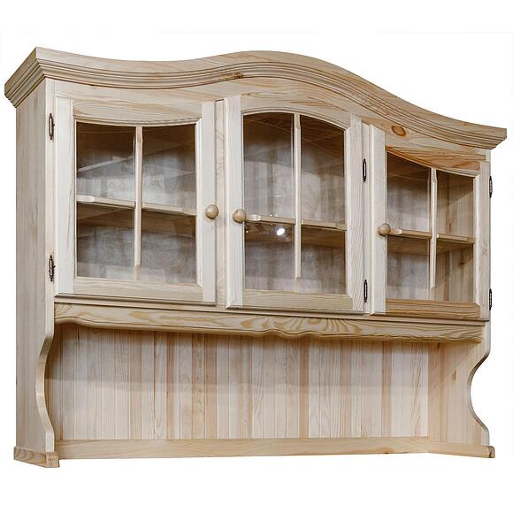 Секция - витрина 3д «Лотос» БМ2.701.4.09-01(1077-01), Основной материал: массив сосны, Цвет: Сосна натуральная (Lotos-B-1077-01_Sekciya_sosna.jpg) Секция - витрина 3д «Лотос» БМ2.701.4.09-01(1077-01)