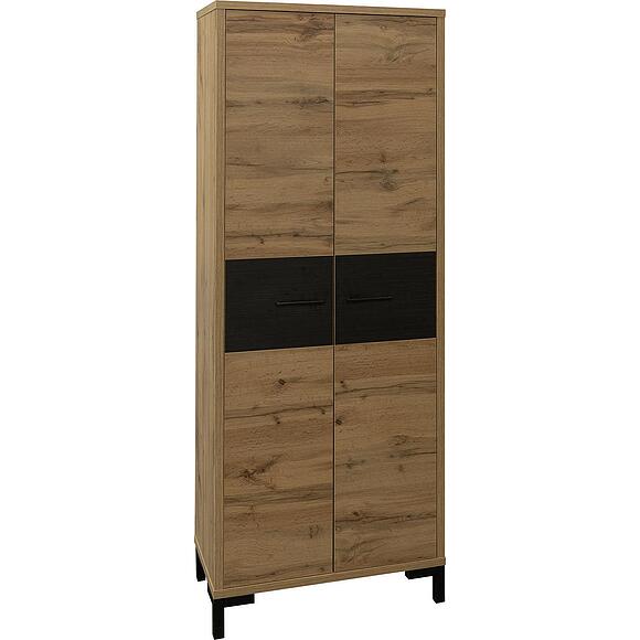 Шкаф для прихожей «Блэквуд Лофт» П3.0556.3.31, Основной материал: ЛДСП, Цвет: Дуб Вотан + чёрный (SHkaf-P570-01-2.jpg) Шкаф для прихожей «Блэквуд Лофт» П3.0556.3.31