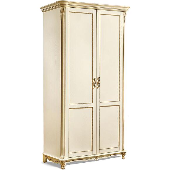 Шкаф для одежды 2д «Алези» П1.350.1.03 (П349.24), Основной материал: массив дуба, Цвет: Слоновая кость с золочением (Shkaf_Alezi_349-24_slonkost_s_zol.jpg) Шкаф для одежды 2д «Алези» П1.350.1.03 (П349.24)