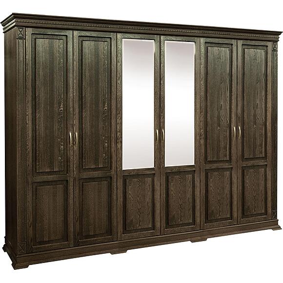 Шкаф для одежды 6д «Верди Классик» П3.0487.1.28, Основной материал: массив дуба, Цвет: Табак (Shkaf_Verdi_P434-13_tabak-1.jpg) Шкаф для одежды 6д «Верди Классик» П3.0487.1.28