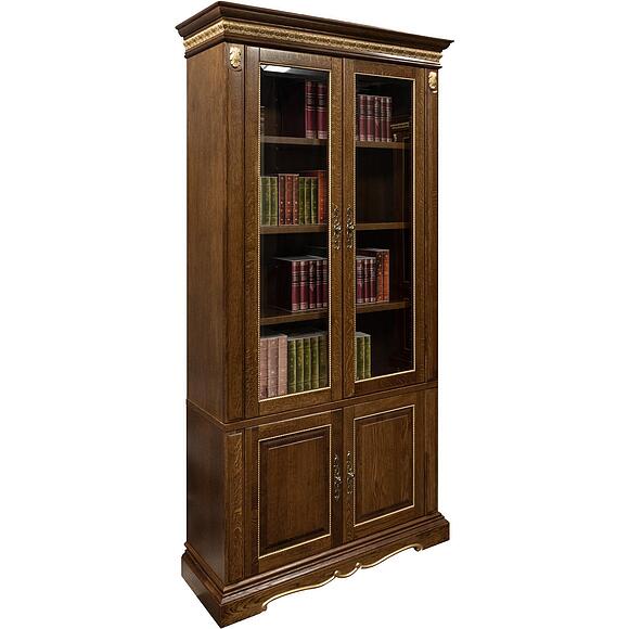 Шкаф комбинированный «Милана 2Д» П4.265.2.10(396.10), Основной материал: массив дуба, Цвет: Черешня с золочением (Shkaf_kombibirovannii_Milana_2D_P396-10_chereshnya_s_zolocheniem__.jpg) Шкаф комбинированный «Милана 2Д» П4.265.2.10(396.10)