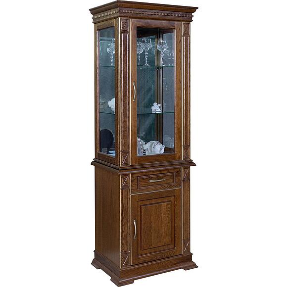 Шкаф комбинированный «Верди Классик» П1.0487.0.34, Основной материал: массив дуба, Цвет: Черешня с золочением (Shkaf_kombinirovannii_Verdi_Luks_1z_P487-34z_chereshnya_s_zolocheniem-1.jpg) Шкаф комбинированный «Верди Классик» П1.0487.0.34