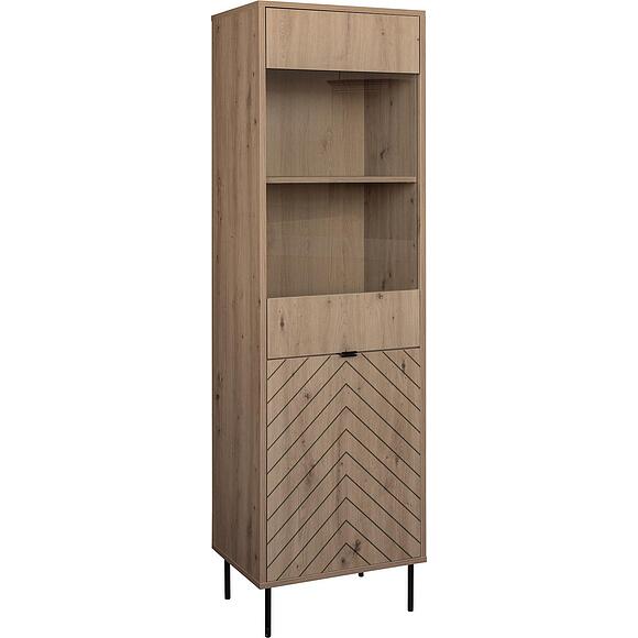 Шкаф-витрина «Кен» П3.596.0.01, Основной материал: ЛДСП, Цвет: Дуб Онтарио (Shkaf_vetrina_Ken_P3-596-0-01_Dub_ontario_.jpg) Шкаф-витрина «Кен» П3.596.0.01