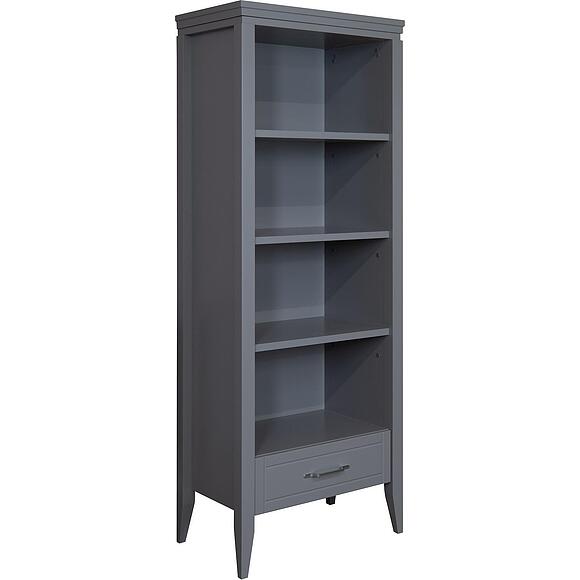 Стеллаж «Орли» П3.590.2.01, Основной материал: МДФ, Цвет: Платина (Stelazh_Orli_3-590-2-01_Platina_RAL7036.jpg) Стеллаж «Орли» П3.590.2.01