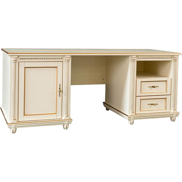 Стол письменный «Валенсия Классик» П3.0589.2.02, Основной материал: массив березы, Цвет: Античная темпера с золочением (Stol-Valensiya-7-p444-12-antichnaya-tempra-s-zolocheniyem_0-1.jpg) Стол письменный «Валенсия Классик» П3.0589.2.02