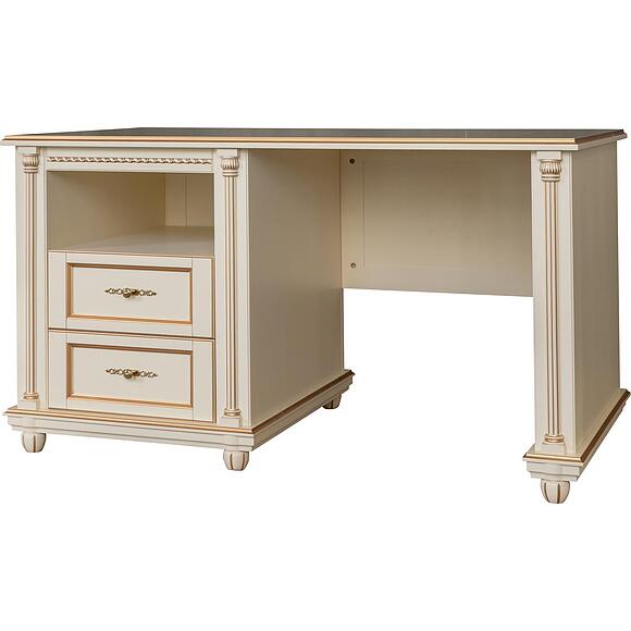 Стол письменный «Валенсия Классик» П3.0589.2.04-01, Основной материал: массив березы, Цвет: Античная темпера с золочением (Stol_Valensiya_9_P444-14-1_antichnaya_tempera_s_zolocheniem-3.jpg) Стол письменный «Валенсия Классик» П3.0589.2.04-01