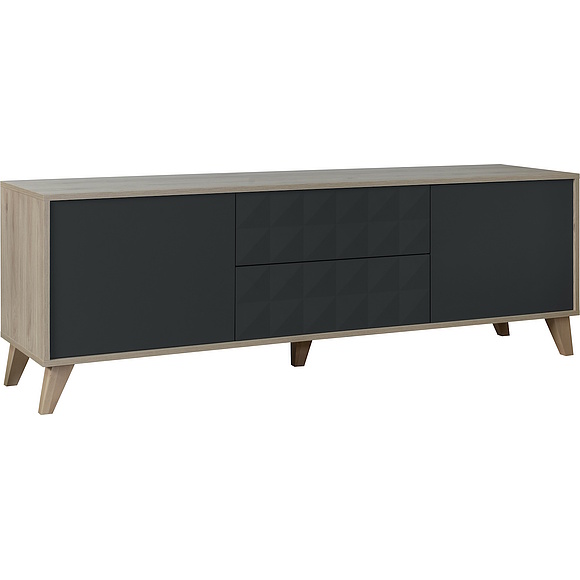 Тумба «Тринити» П6.114.0.02, Цвет: Антрацит + Гикори Кингстон (Tumba_TV_Triniti_P6-114-0-02_grafit_.jpg) Тумба «Тринити» П6.114.0.02