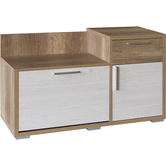 Тумба для обуви «Верес»  П3.564.3.05(564.05), Основной материал: ЛДСП, Цвет: Дуб бордо лайт+Дуб каньон (Tumba_dlya_obuvi_Veres_P3-564-3-05_dub_bordo_lait-dub_kanion__.jpg) Тумба для обуви «Верес»  П3.564.3.05(564.05)