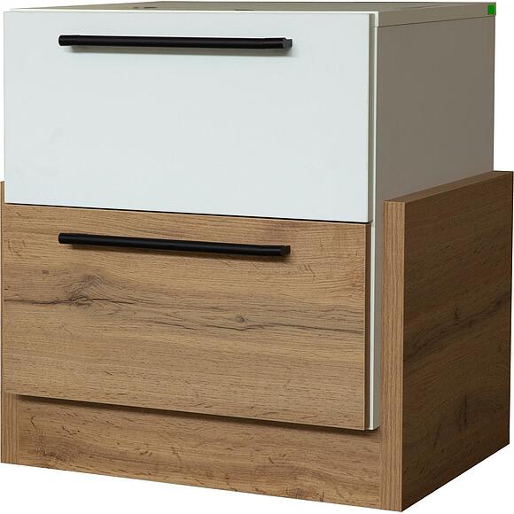 Тумба прикроватная «Гвиана» П631.04 (Белый + дуб вотан), Цвет: Дуб Вотан + белый (Tymba_prikrovatnaya_Gviana_P631-04_belii-dyb_vatan_.jpg) Тумба прикроватная «Гвиана» П631.04 (Белый + дуб вотан)