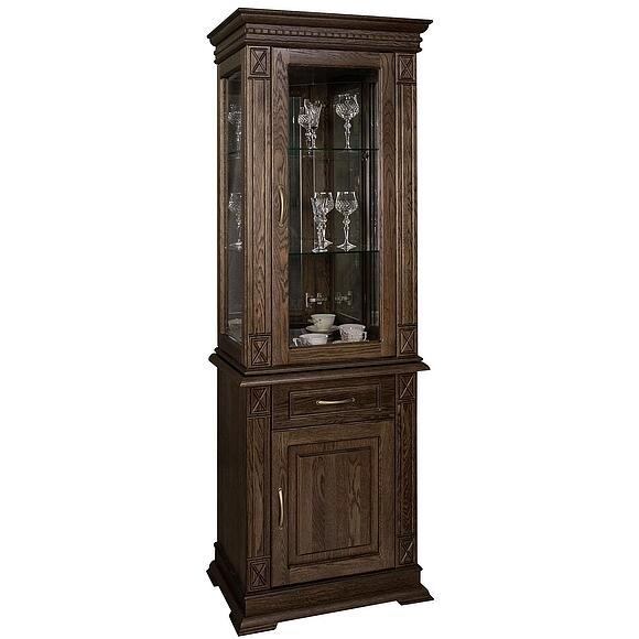 Шкаф комбинированный «Верди Классик» П1.0487.0.34, Основной материал: массив дуба, Цвет: Табак (Verdi_1z_P487-34z-1.jpg) Шкаф комбинированный «Верди Классик» П1.0487.0.34