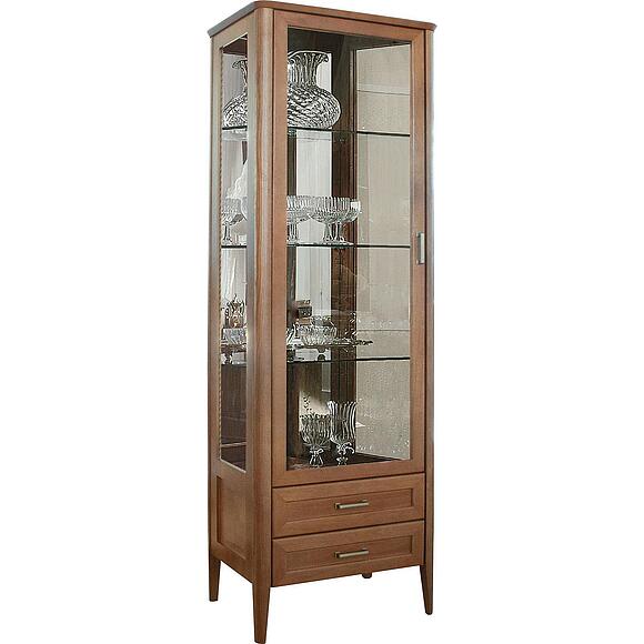 Шкаф с витриной «Вилора» БМ2.775.0.05(-01), Основной материал: ДСП+шпон, Цвет: Коньяк (Vilora-1-kopiya-1.jpg) Шкаф с витриной «Вилора» БМ2.775.0.05(-01)