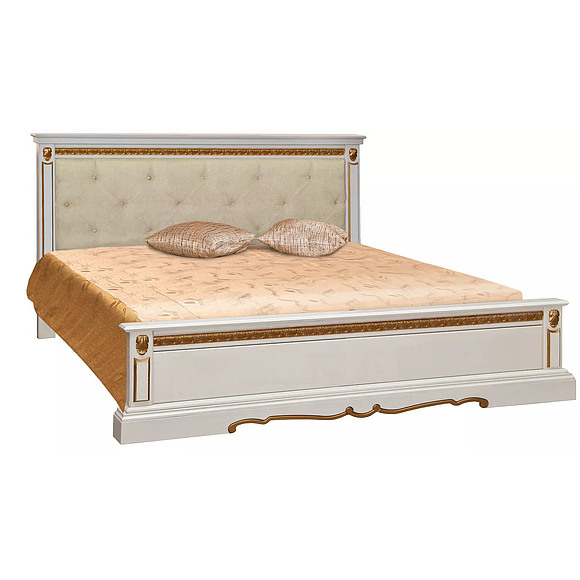 Кровать двойная «Милана» низкое изножье мягкая спинка