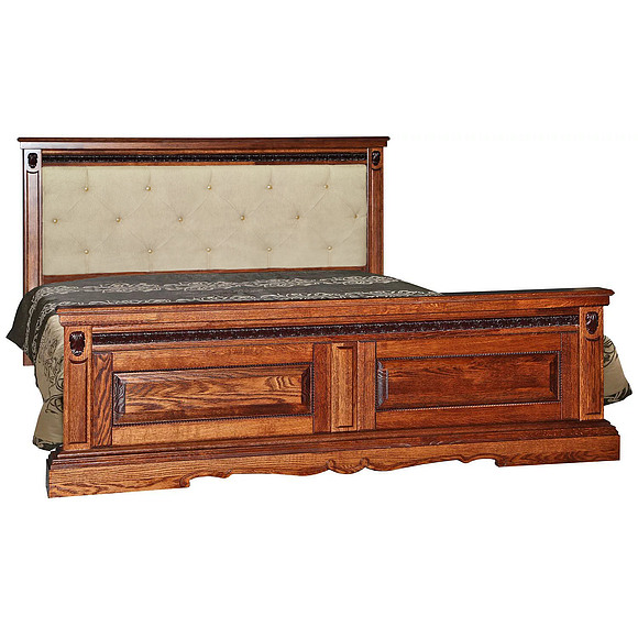 Кровать двойная «Милана» высокое изножье мягкое изголовье