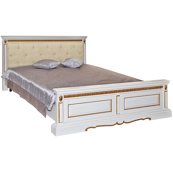 Кровать двойная «Милана» высокое изножье мягкое изголовье