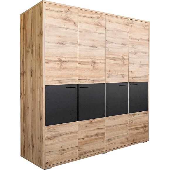 Шкаф для одежды «Блэквуд Лофт» П3.0556.1.29, Основной материал: ЛДСП, Цвет: Дуб Вотан + чёрный (p558-155da4671fbcc19-2.jpg) Шкаф для одежды «Блэквуд Лофт» П3.0556.1.29