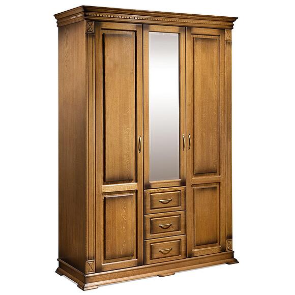 Шкаф для одежды 3д «Верди Классик» П3.0487.1.25, Основной материал: массив дуба, Цвет: Дуб рустикаль с патинированием (shkaf_3-dvern_verdi_p095_10_dub_rustikal_patinir-1.jpg) Шкаф для одежды 3д «Верди Классик» П3.0487.1.25