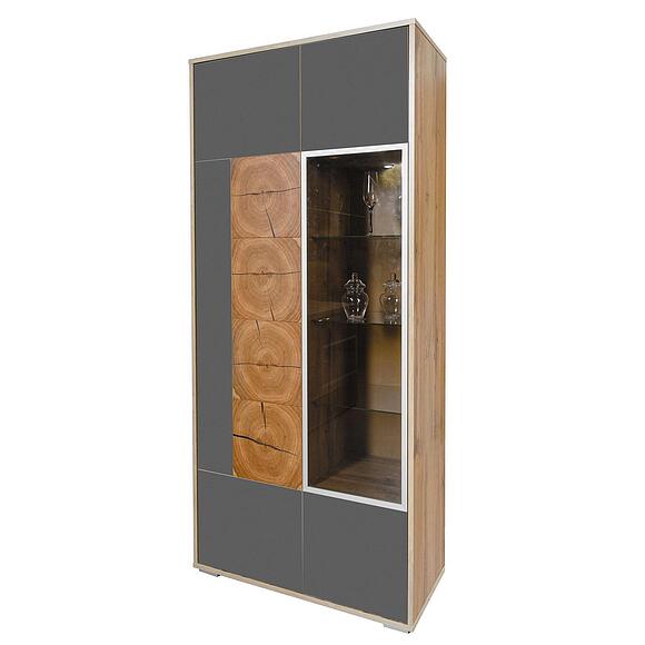 Шкаф с витриной «Гелиос» П550.01-01, Основной материал: ЛДСП+МДФ, Цвет: Дуб Вотан + серый (shkaf_s_vitrinoi_gelios_550_01_grey5def9d175ce28-1.jpg) Шкаф с витриной «Гелиос» П550.01-01