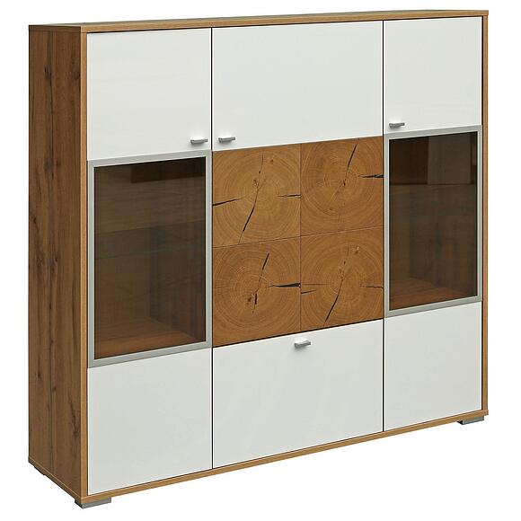Шкаф с витриной «Гелиос» П550.02 (уценка), Основной материал: ЛДСП+МДФ, Цвет: Дуб Вотан + белый (shkaf_s_vitrinoi_gelios_550_025aebfc72d294d5def9f7d2f8c5-1.jpg) Шкаф с витриной «Гелиос» П550.02 (уценка)