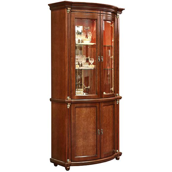 Шкаф комбинированный 2д «Валенсия Классик» П3.0589.0.02, Основной материал: массив березы, Цвет: Каштан (shkaf_s_vitrinoi_valensiya_2z_p244_15_r46_patinir-2.jpg) Шкаф комбинированный 2д «Валенсия Классик» П3.0589.0.02