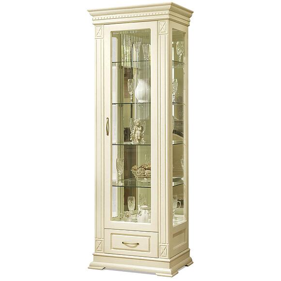 Шкаф-витрина «Верди Классик» П1.0487.0.11, Основной материал: массив дуба, Цвет: Слоновая кость (shkaf_s_vitrinoi_verdi_1z_p487_11z_slon_kost-3.jpg) Шкаф-витрина «Верди Классик» П1.0487.0.11