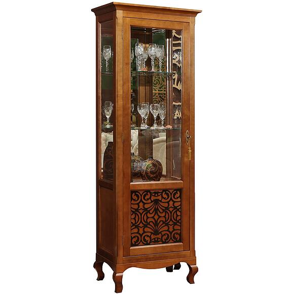 Шкаф с витриной «Видана Люкс 1.1з» П446.01з-1, Цвет: Коньяк (shkaf_s_vitrinoi_vidana_1z_p427_01z-2.jpg) Шкаф с витриной «Видана Люкс 1.1з» П446.01з-1