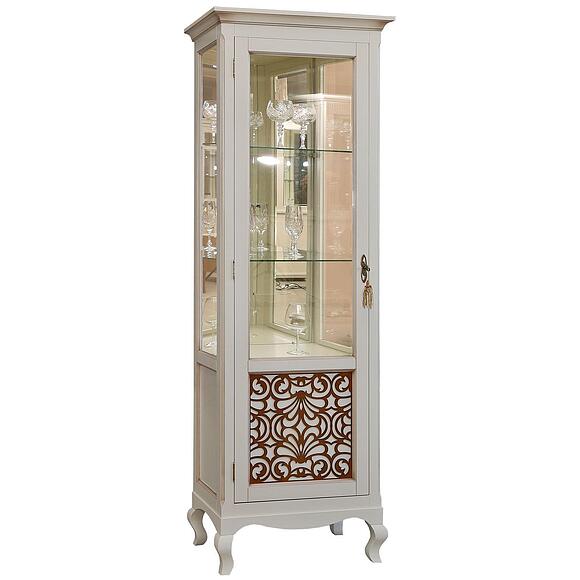 Шкаф с витриной «Видана Люкс 1.1з» П446.01з-1, Цвет: Светлый Ром (shkaf_s_vitrinoi_vidana_1z_p427_01z_svetlyi_rom-1.jpg) Шкаф с витриной «Видана Люкс 1.1з» П446.01з-1