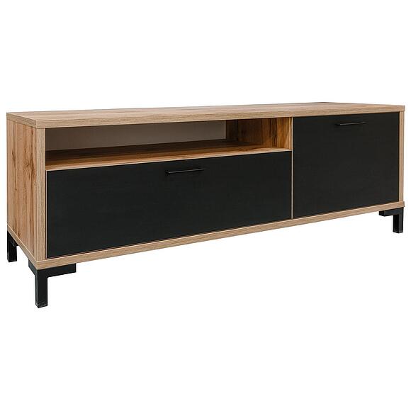 Тумба «Блэквуд Лофт» П3.0556.0.03, Основной материал: ЛДСП, Цвет: Дуб Вотан + чёрный (tumba_blekwod_p556_035cc807b1434b9-1.jpg) Тумба «Блэквуд Лофт» П3.0556.0.03