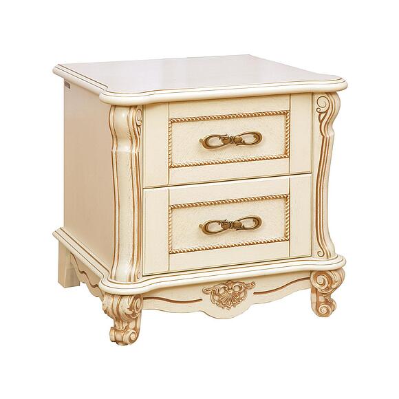 Тумба прикроватная «Алези» П1.350.1.20 (П349.03), Основной материал: массив дуба, Цвет: Слоновая кость с золочением (tumba_prikrovat_alezi_p349_03_slon_kost.jpg) Тумба прикроватная «Алези» П1.350.1.20 (П349.03)