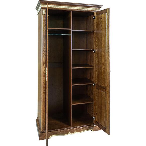 Шкаф «Милана 10» П4.265.1.10(294.10), Основной материал: массив дуба, Цвет: Черешня с золочением