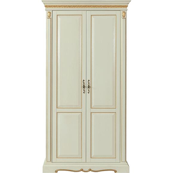 Шкаф «Милана 10» П4.265.1.10(294.10), Основной материал: массив дуба, Цвет: Слоновая кость с золочением