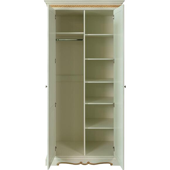 Шкаф «Милана 10» П4.265.1.10(294.10), Основной материал: массив дуба, Цвет: Слоновая кость с золочением