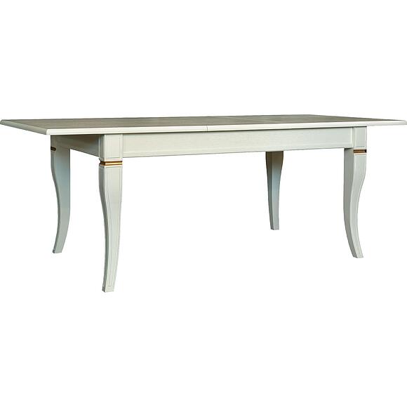 Стол обеденный «Кинг» П4.193.4.03 (П613.03), Основной материал: массив дуба, Цвет: Слоновая кость с золочением