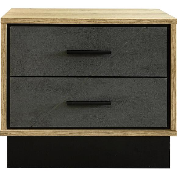 Тумба прикроватная «Лайн» П6.619.1.04 (П620.04), Цвет: Камень серый/Дуб вотан/Чёрный