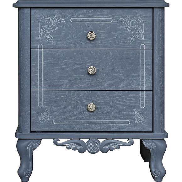 Тумба прикроватная «Флорентина» БМ2.851.1.30(2674), Основной материал: МДФ, облицованная шпоном дуба, Цвет: голубой агат