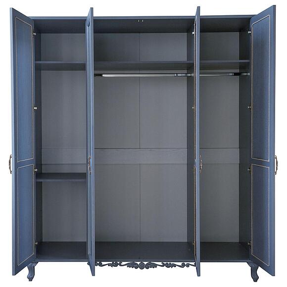 Шкаф для одежды 4д «Флорентина» БМ2.851.1.27-01(2678-01), Основной материал: МДФ, облицованная шпоном дуба, Цвет: голубой агат