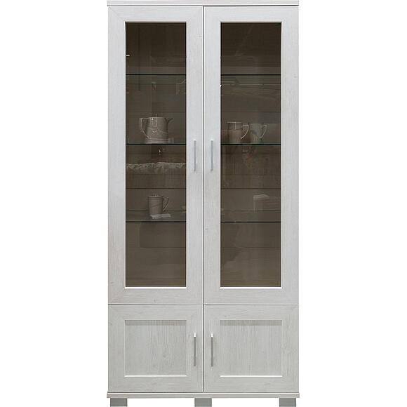 Шкаф с витриной «Оникс» П045.102, Основной материал: ЛДСП, Цвет: Сосна Каньон (shkaf_s_vetrinoi_dvoinoi_P045-102_sosna_randers.jpg) Шкаф с витриной «Оникс» П045.102, Основной материал: ЛДСП, Цвет: Сосна Каньон