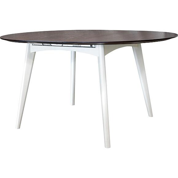 Стол «Моника П6.646.4.04(-Р), Основной материал: массив дуба, Цвет: Венге + Слоновая кость, Механизм трансформации: с механизмом, Размер: 1200/1550х1200х777 мм