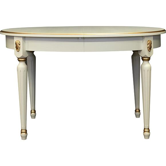 Стол «Милана 14» П4.265.0.28(323.02), Основной материал: массив дуба, Цвет: Слоновая кость с золочением