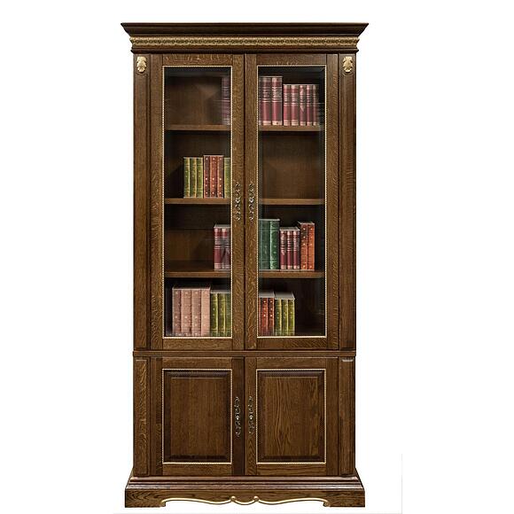 Шкаф комбинированный «Милана 2Д» П4.265.2.10(396.10), Основной материал: массив дуба, Цвет: Черешня с золочением (Shkaf_kombibirovannii_Milana_2D_P396-10_chereshnya_s_zolocheniem.jpg) Шкаф комбинированный «Милана 2Д» П4.265.2.10(396.10), Основной материал: массив дуба, Цвет: Черешня с золочением