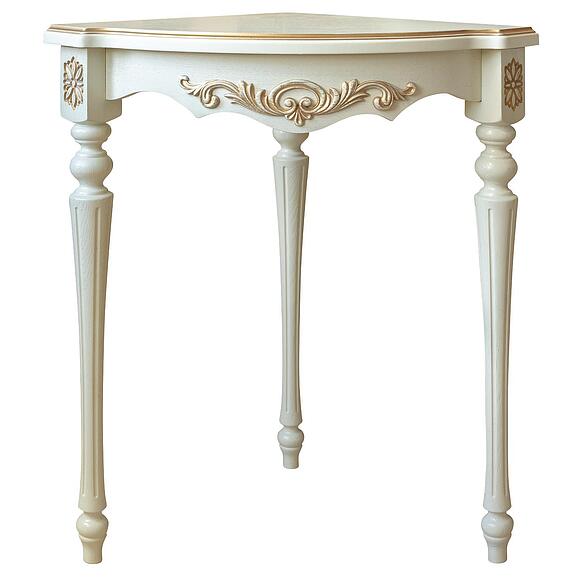 Стол-консоль П613.10, Основной материал: массив дуба, Цвет: Слоновая кость с золочением