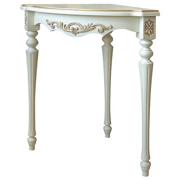 Стол-консоль П613.10, Основной материал: массив дуба, Цвет: Слоновая кость с золочением