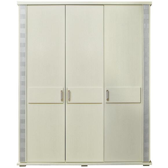 Шкаф для одежды «Тунис» П6.343.1.01 (П344.01/1), Основной материал: массив дуба, Цвет: Слоновая кость с серебром