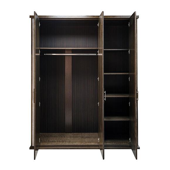 Шкаф для одежды «Тунис» П6.343.1.01 (П344.01/1), Основной материал: массив дуба, Цвет: Венге с серебром