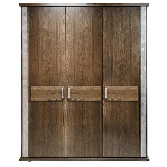 Шкаф для одежды «Тунис» П6.343.1.01 (П344.01/1), Основной материал: массив дуба, Цвет: Венге с серебром