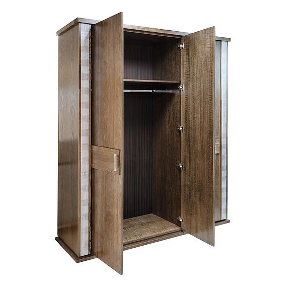 Шкаф для одежды «Тунис» П6.343.1.01 (П344.01/1), Основной материал: массив дуба, Цвет: Венге с серебром